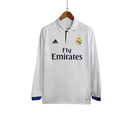Camisa Retrô Real Madrid Manga Longa Adidas 2016/17 Masculino Branco