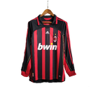 Camisa Retrô Milan I Home Adidas 2006/07 Masculino Manga Longa Vermelho e Preto