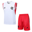 Conjunto Treino Regata + Short Flamengo 23/24 - Branco/ vermelho